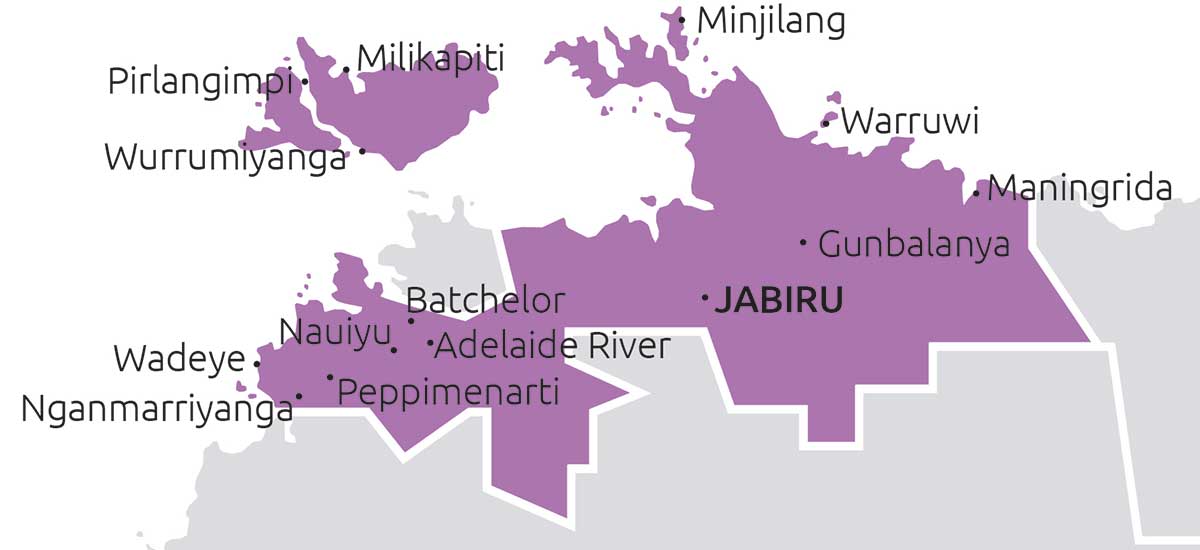 Boundaries and towns that Top End TBC service.